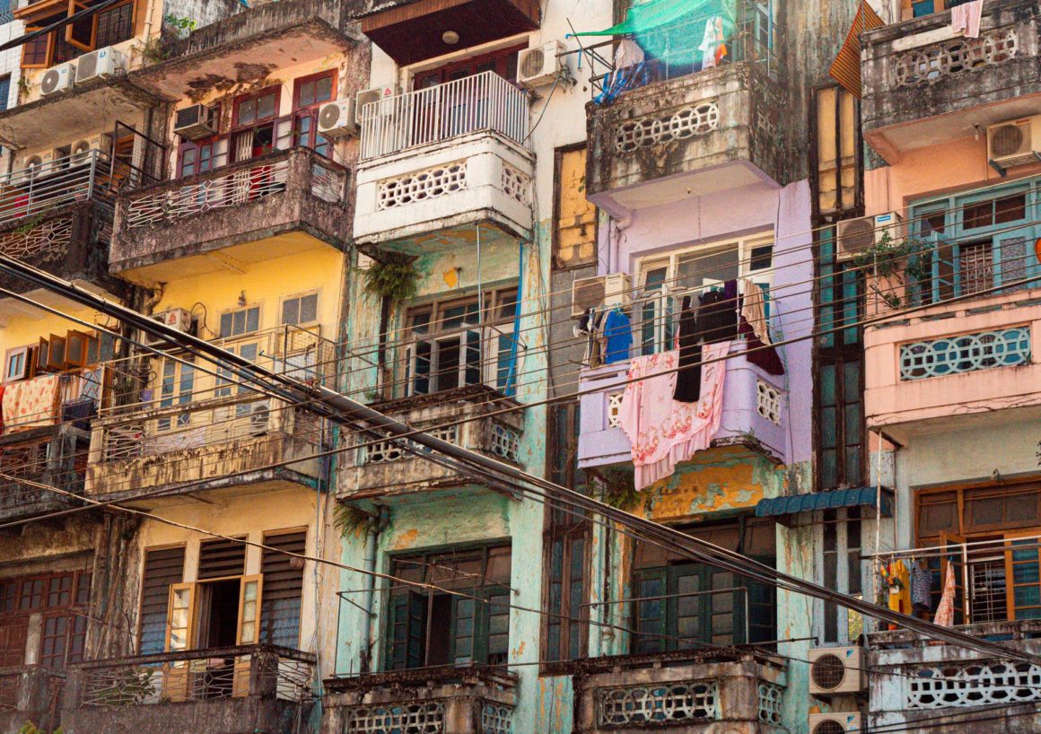 Façades Yangon, Birmanie