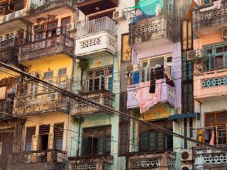 Façades Yangon, Birmanie