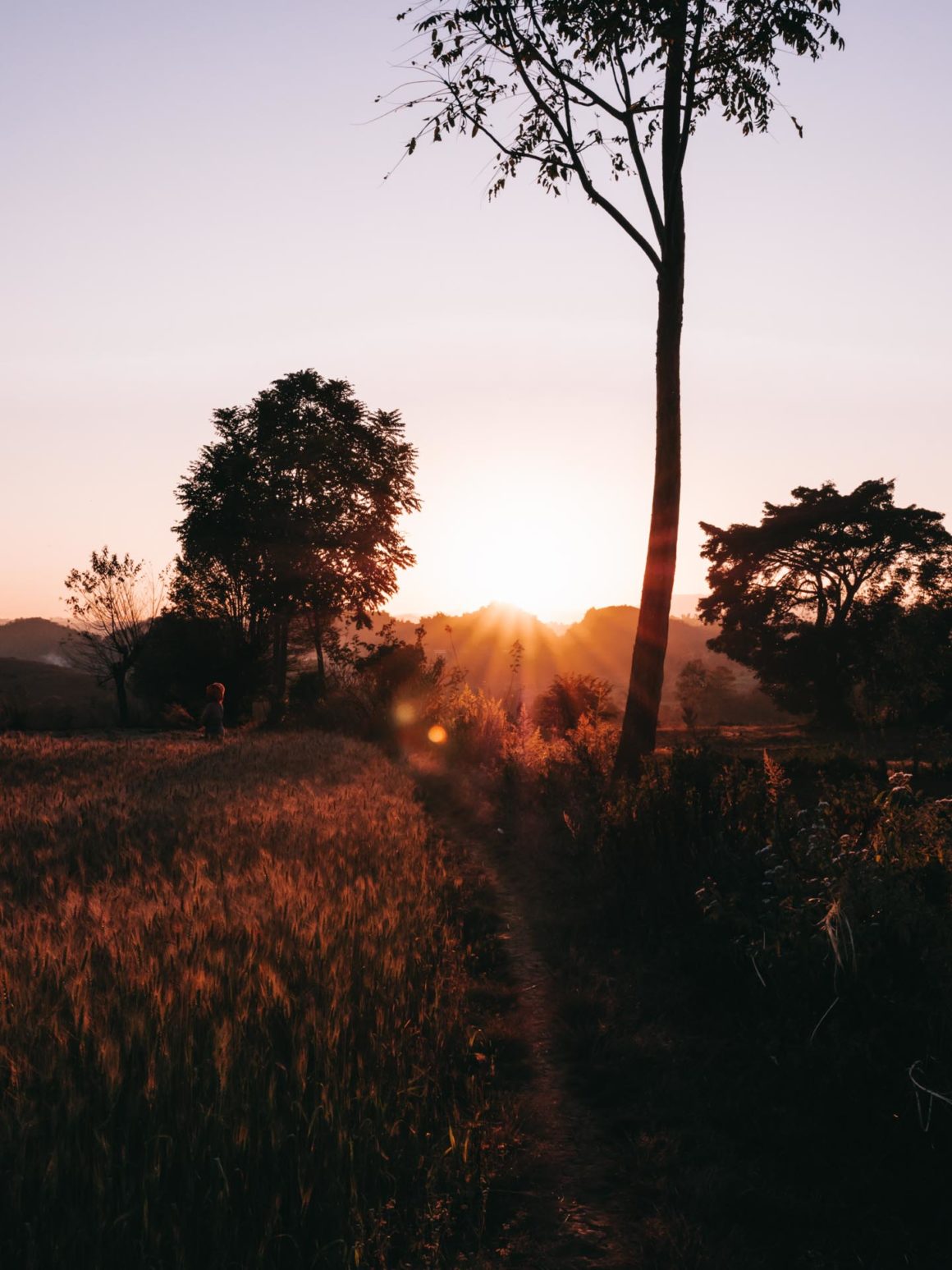 Trek Kalaw Inle coucher de soleil